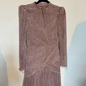 Saylor Saydee Mock Neck Long Sleeve Cocktail Minidress in Blush